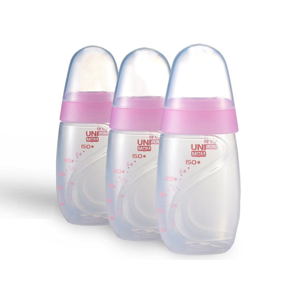 Breast Milk Storage & Feeding Bottles (3 Pack) - Pink